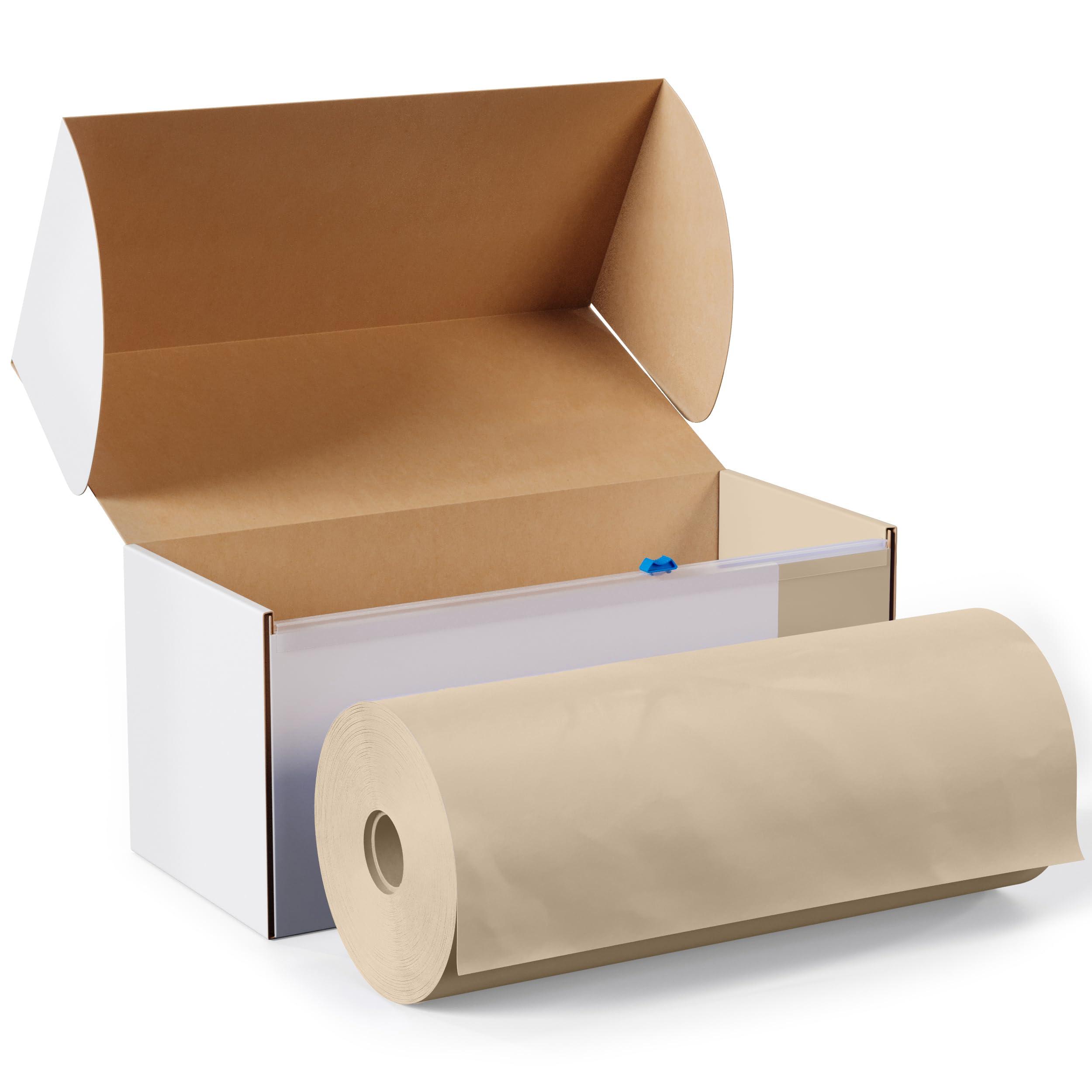 Exquisite Exquisite 54 Inch X 300 Feet Ivory Plastic Table Cover Roll in A Cut - to - Size Box with Convenient Slide Cutter. Cuts Up to 36 Rectangle 8 Feet Plastic Disposable Tablecloths