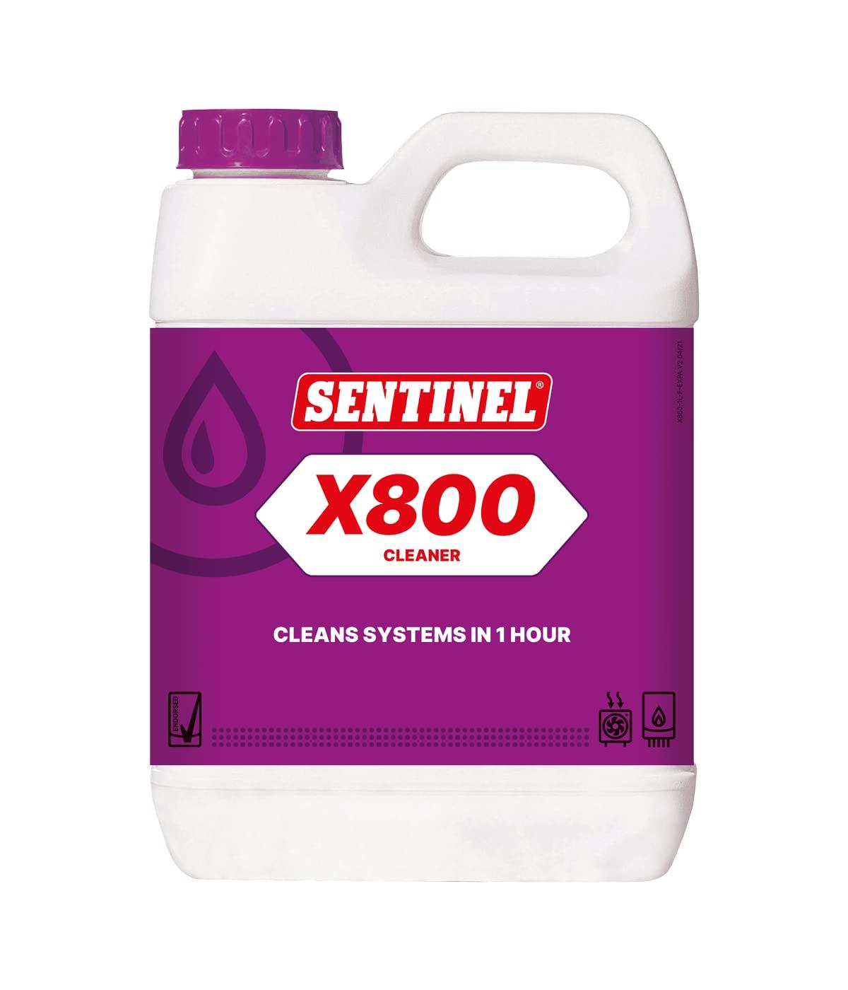 Sentinel Sentinel - X800 Fast Acting Cleaner 1L, targeted central heating system cleaning inside an hour, restores system efficiency by targeting corrosion debris, ideal for hot and cold systems
