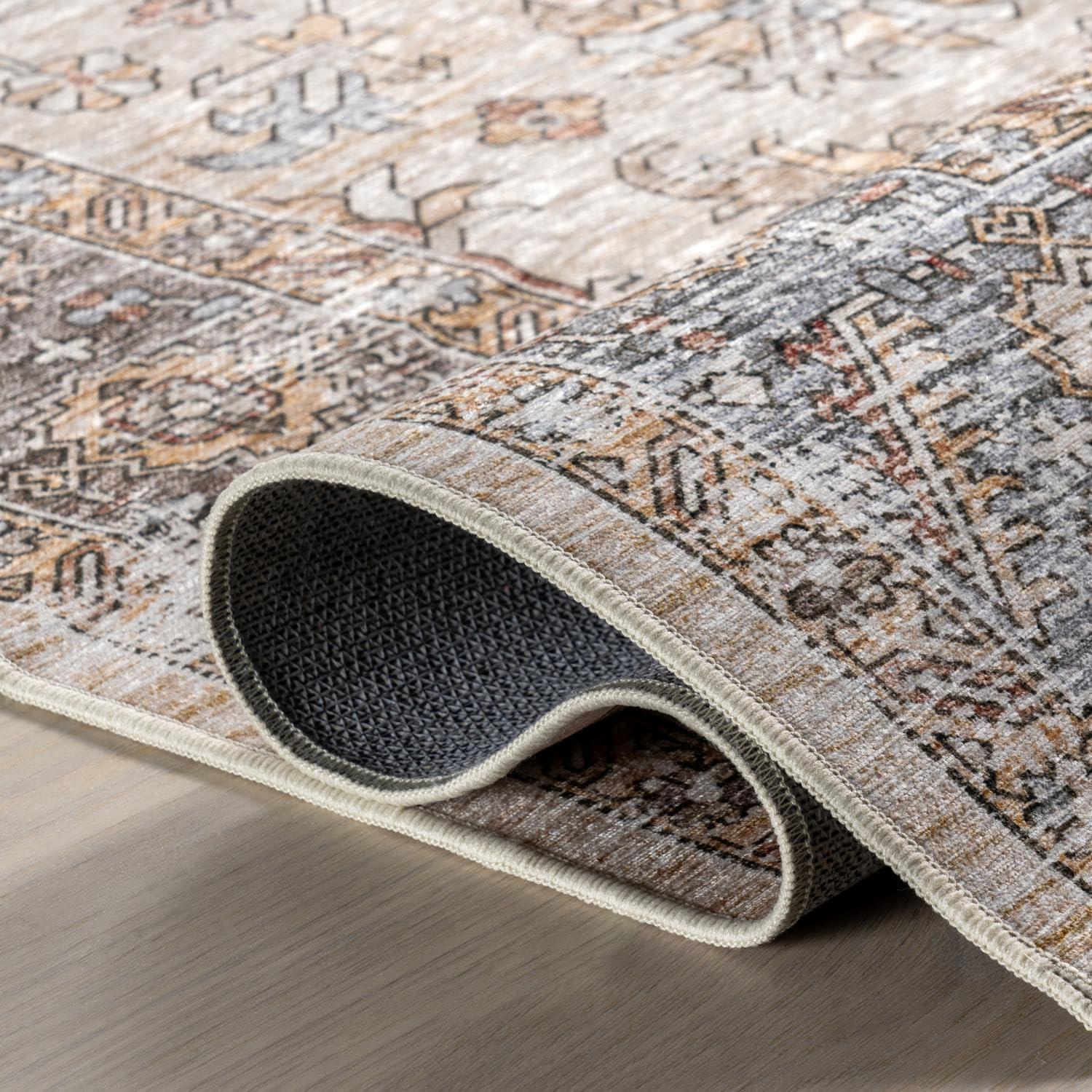 nuLOOM nuLOOM 9' x 12' Splashguard Machine Washable Area Rug with Waterproof Spill Proof Surface, Non Slip Backing and Stain Resistant for Living Room, Bedroom, Kitchen, Dining Room, Purnima Ivory