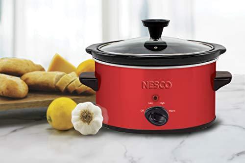 Nesco NESCO SC-150R, Oval Slower Cooker, Red, Ceramic, 1.5 quart, 120 watts