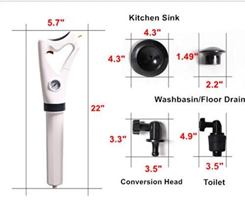 Golden House New Innovation Manual Drain Cleaner, Toilet Plunger,Air Drain Blaster,Clogged Pipe, High Pressure Air Drain Unblocker, Applied to Kitchen, Bathroom, Eco-Friendly