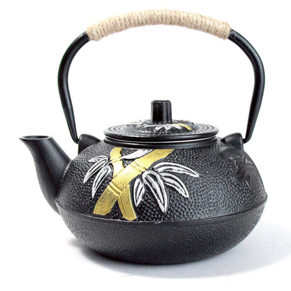 LKYU Japanese Black Cast iron tea teapot kettle sieve gift 9 pattern-Pine Bamboo Plum_CHINA