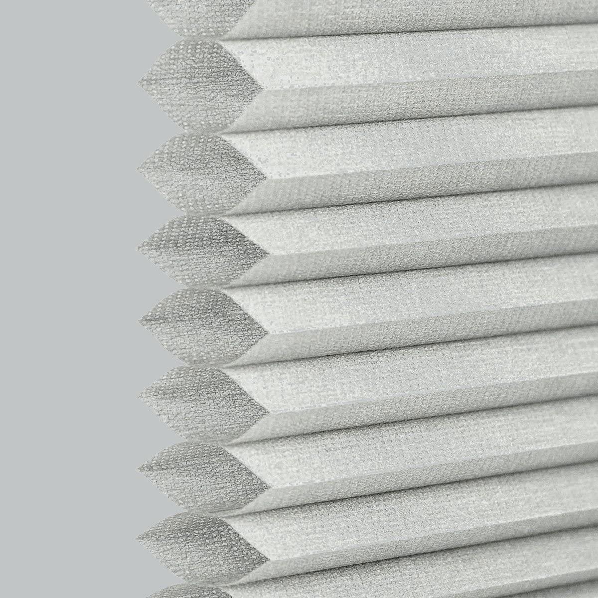 Mood MOOD Top Down Bottom Up Cellular Shades | Luxury Meets Function | Cordless, Light Filtering, Insulation, Acoustic Comfort | Honeycomb Blinds for Windows | Silver | 33.5" Width x 72" Height