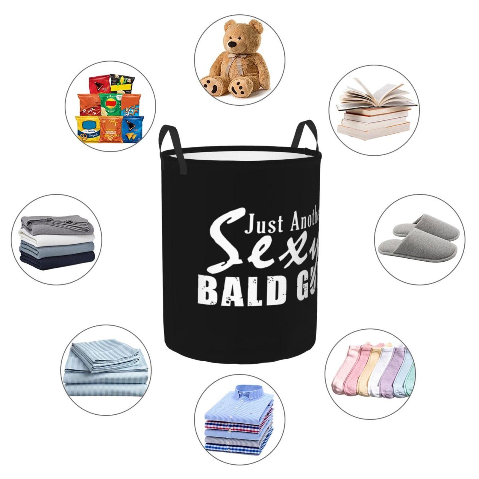 vroos vroos Just Another Sexy Bald Guy Laundry Basket Dirty Clothes Storage Basket Foldable with Handles Laundry Basket, for Bedroom, Bathroom Small