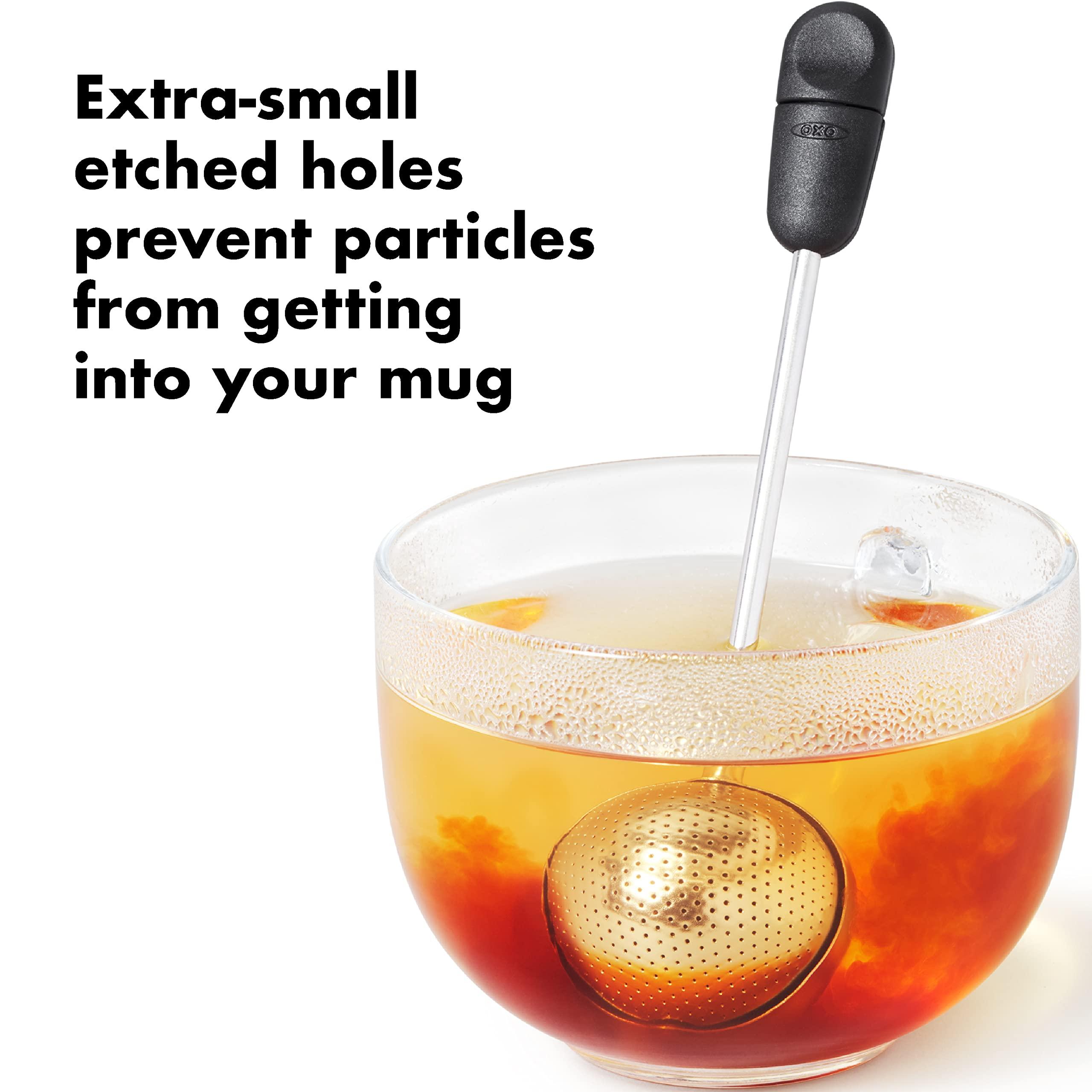 OXO OXO Brew Adjustable Temperature Kettle, Electric, Clear & BREW Twisting Tea Ball Infuser