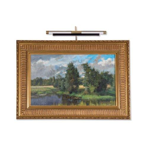 Situ Art Lighting Situ Lighting: Plug-in Classic Series - Remote Controlled LED Art and Picture Light USA Made (Mahogany w/Brass Cap)