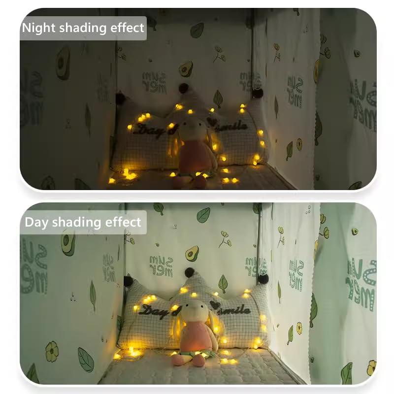 SIQITECHNO SIQITECHNO 2 Pieces Upper/Bottom Bunk Bed Curtains Dorm Home Blackout Privacy Bed Cloth Curtain Shading Breathable Dustproof Bed Canopy with Rope and Buckles for Kids Teen Loft Bed Single Sleeper