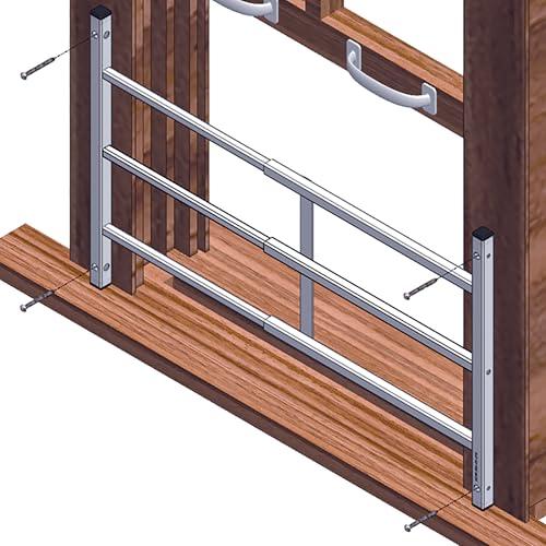 PRIME-LINE Segal S 4768 Carbon Steel Fixed 4-Bar Window Grill for Home Security and Child Safety, 21-1/4 In., White Black (1 Set)