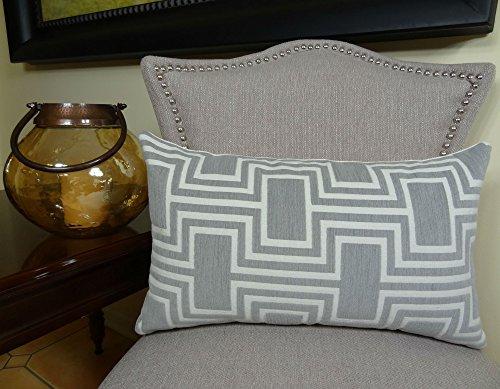 Thomas Collection Thomas Collection Gray Geometric Pillow - Grey White Trellis Throw Pillow - Decorative Throw Pillow - Modern Gray Pillow - Luxury Throw Pillow, Made in USA, 11206