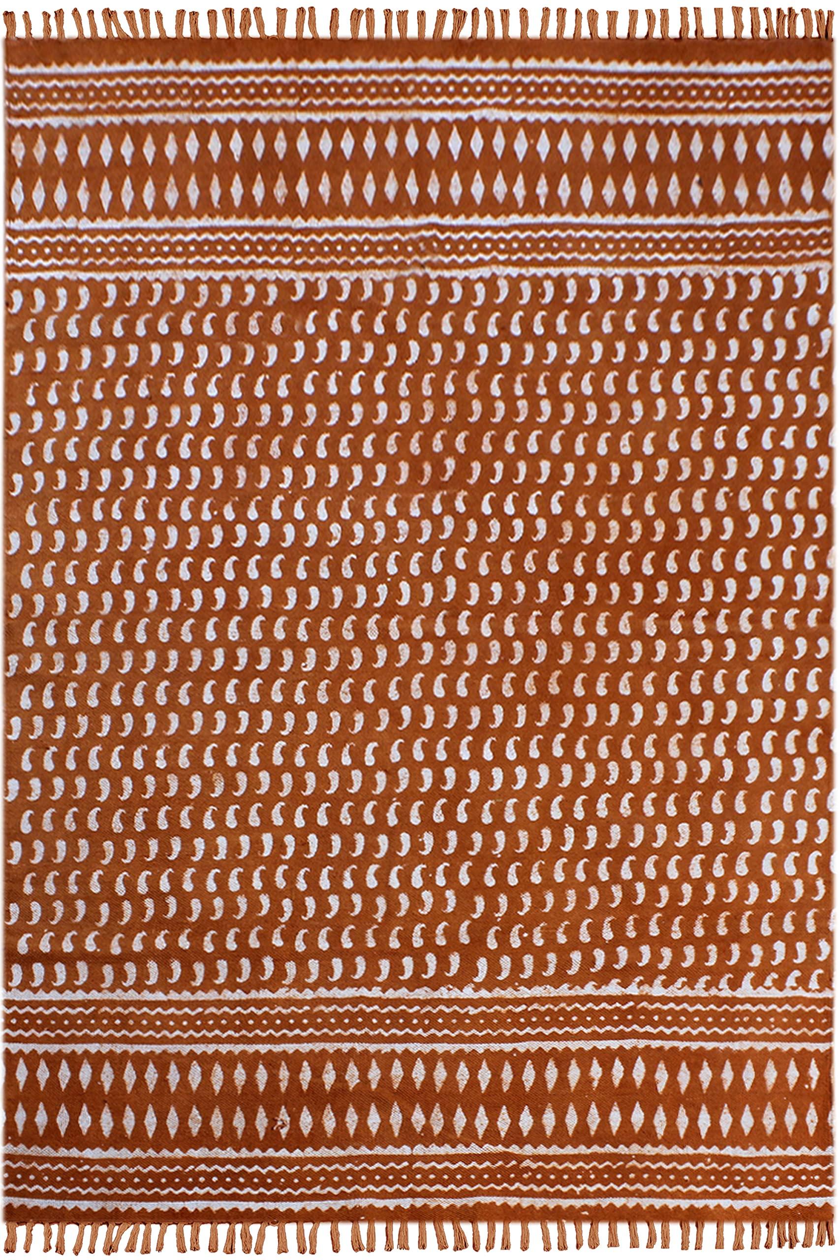 CASAVANI Kilim Rug 12x15 Area Rug Red & Beige Cotton Dhurrie Geometric Thick 0.19 inches Stone Easy Washable Rug Hand Wash Cotton Carpet Flatweave Rug Indoor Outdoor Rugs for Living Room, Bedroom