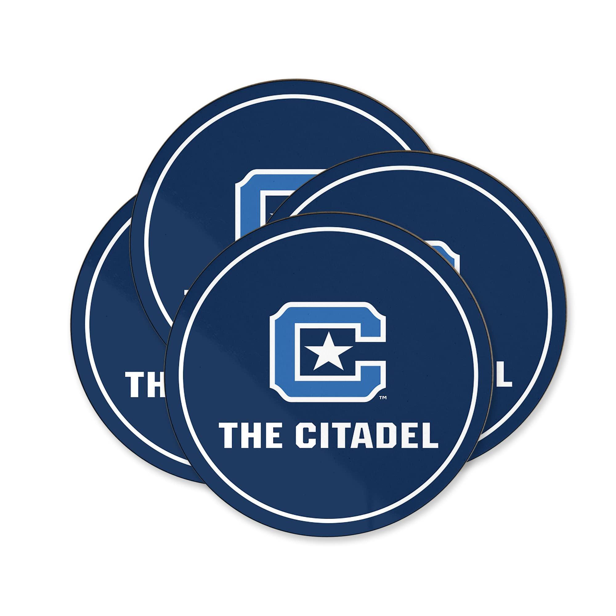 greeklife.store The Citadel Hardboard with Cork Backing Beverage Coasters Round (Set of 4) Coasters for Drinks (The Citadel 3)