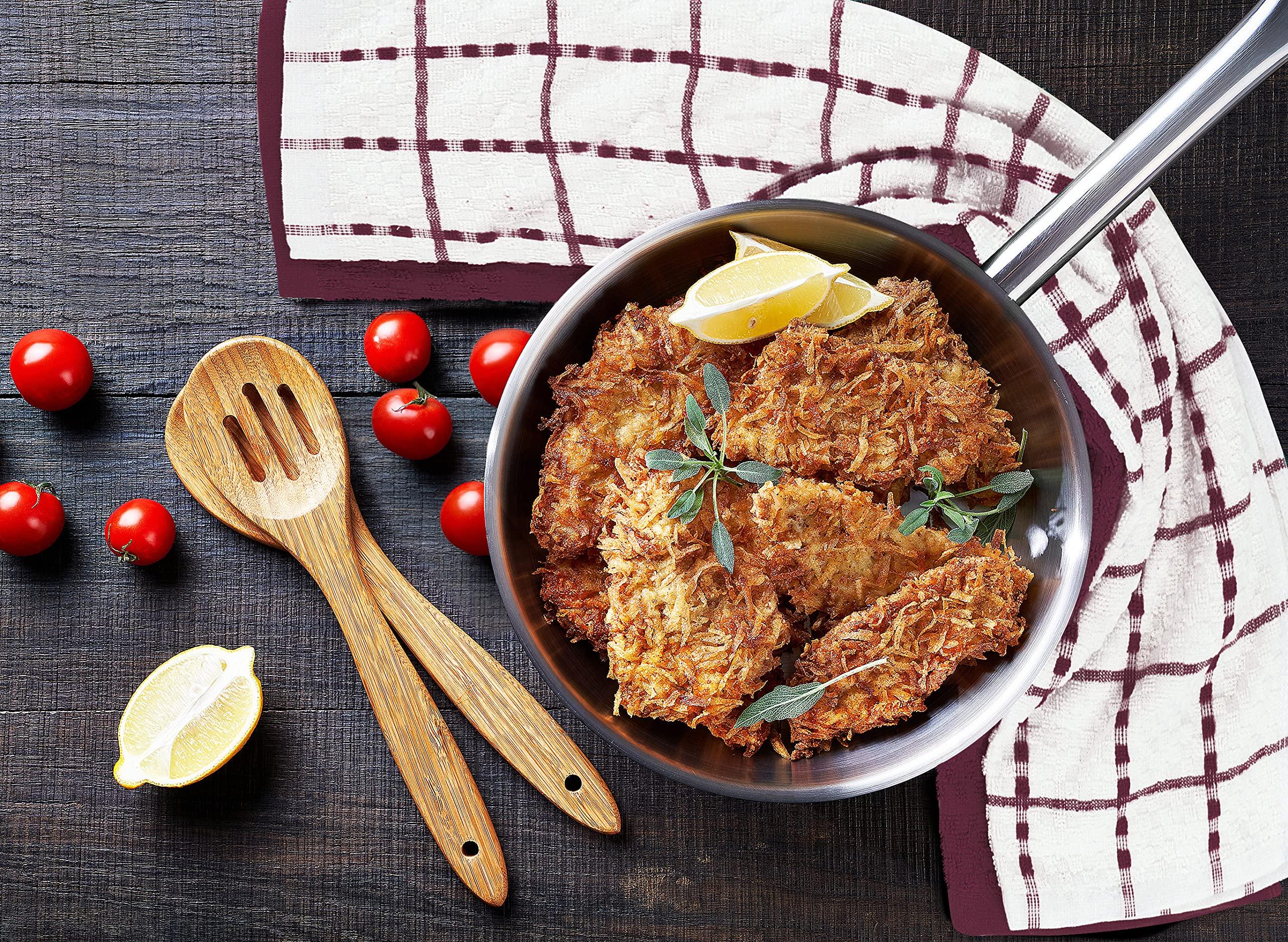 Utopia Towels Utopia Towels Kitchen Towels 12 Pack, 15 x 25 Inches, 100% Ring Spun Cotton Super Soft and Absorbent Linen Dish Towels, Tea Towels and Bar Towels Set (Burgundy)