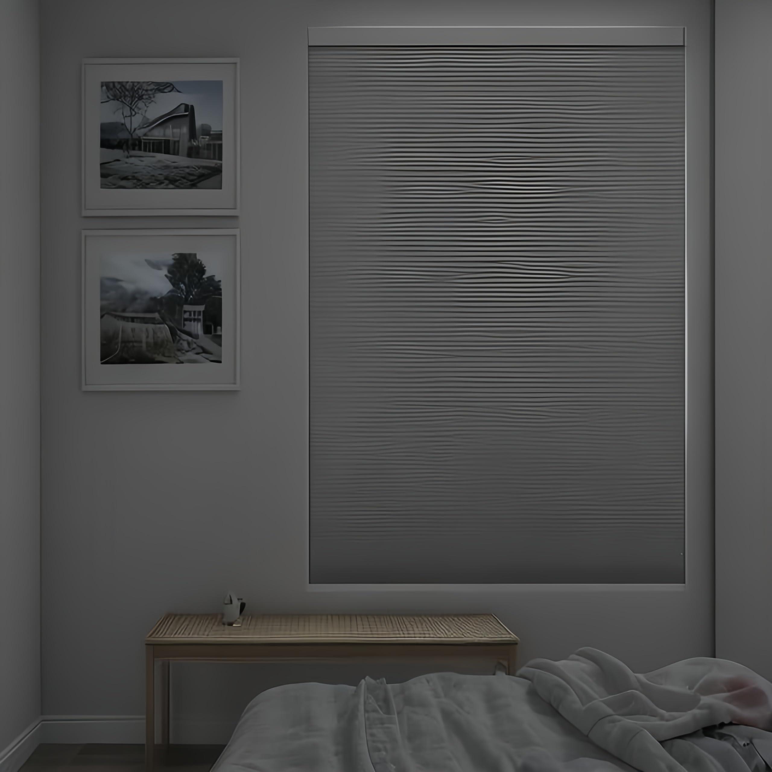 SLDSVVWD Cordless Blackout Honeycomb Curtains, Windows and Doors Aluminum Honeycomb Blinds, Custom Honeycomb Blinds and Family Kitchen Bedroom Children\'s Room Office Curtains, White 69\" Wx Custom