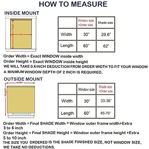LANTIME LANTIME Wood Cordless Window Shades, Lined Blackout Bamboo Roman Shades Blinds, White