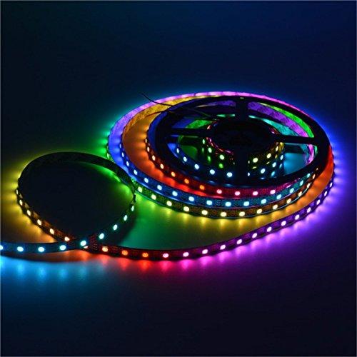 WESIRI WESIRI WS2812B LED Strip Lights 16.4ft 5M WS2812B 300LEDs Programmable Individual Addressable WS2811 Built-in 5050 RGB LED Strip IP30 Non-Waterproof DC5V with Mini Controller