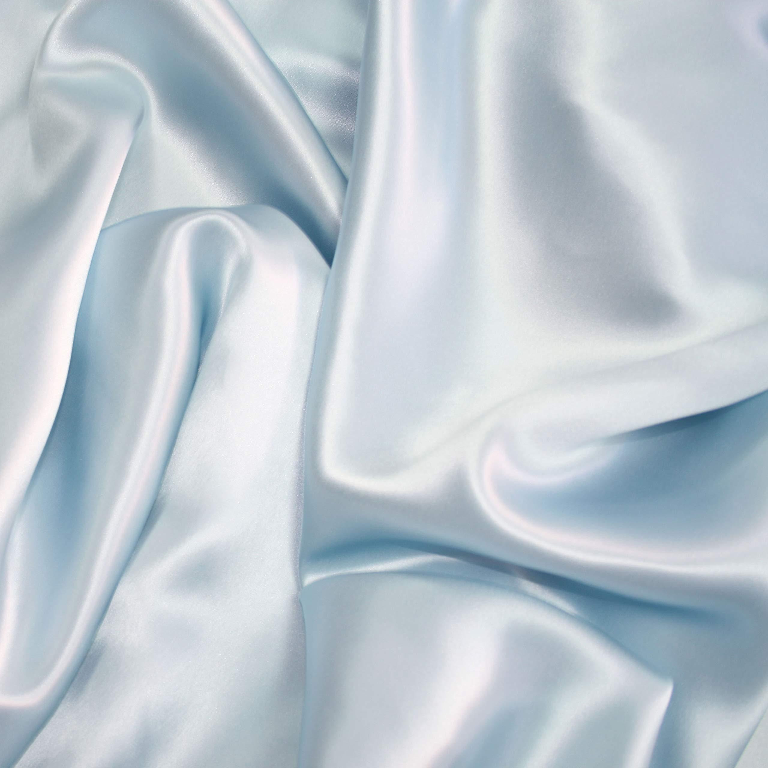 Reliable BEDDING COMPANY Silk Satin Sheets Set | Silk Satin Sheets Set King | King Sheets Set Ice Blue | Silk Fitted Sheet 26 Inch Deep Pocket | 7 Pc Bedding Set |Sheet Set with Duvet Set.