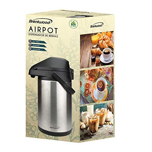 Brentwood Brentwood 3.5-Liter Airpot Hot & Cold Drink Dispenser, Stainless Steel, Black