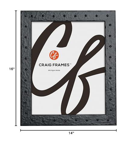 Craig Frames Craig Frames Rivet, 12x14 Picture Frame, Asphalt Black