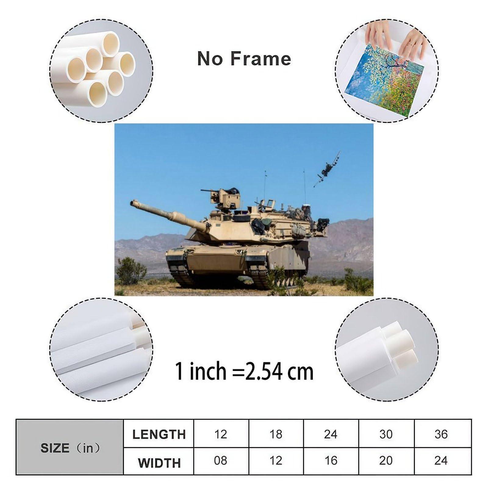 CHTYPOPP CHTYPOPP M1 Abrams Poster Desert Storm Mission Poster 3 Canvas Painting Posters And Prints Wall Art for Living Room Bedroom Decor 36x24inch(90x60cm)