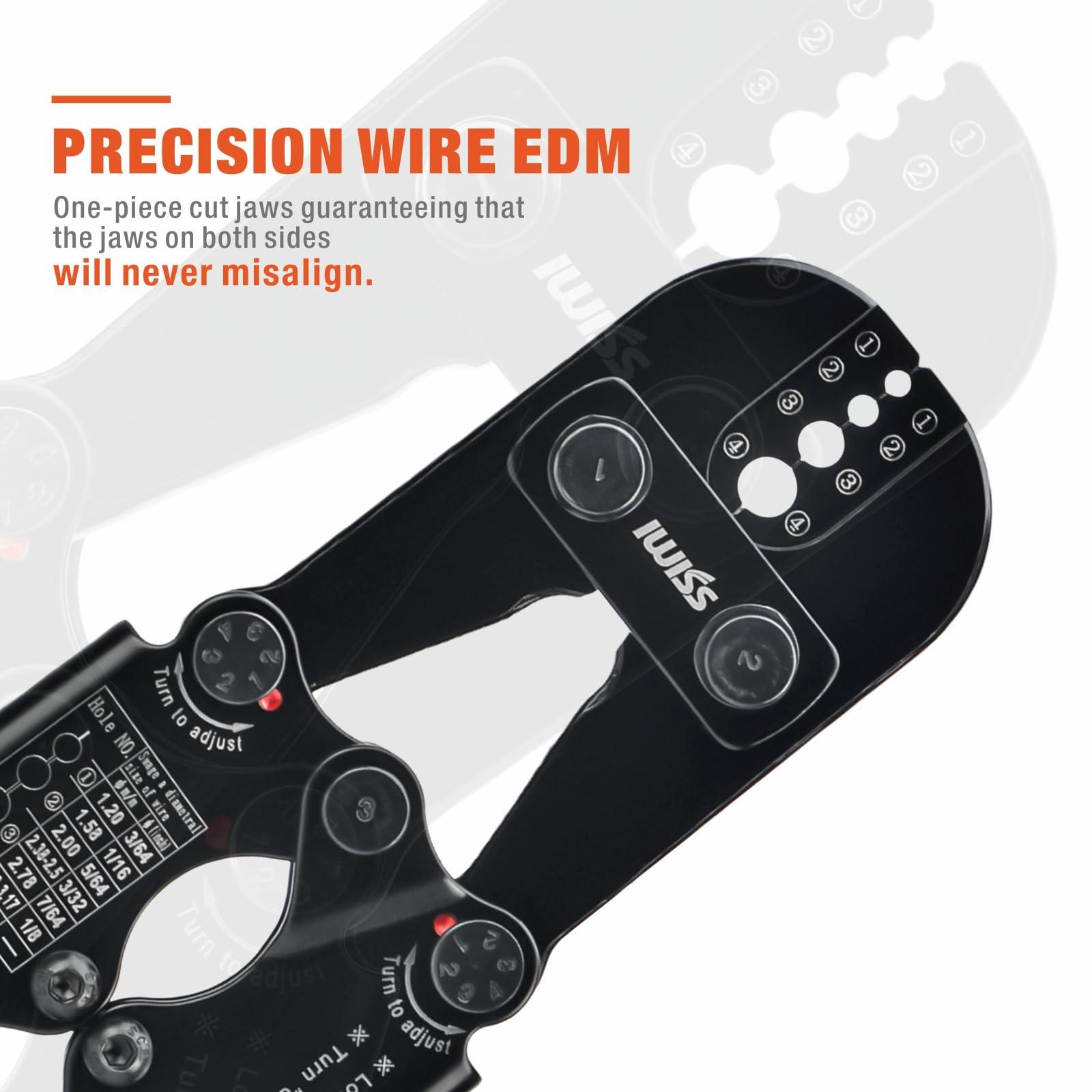 IWISS iCrimp Wire Rope Crimping Tool for Aluminum Oval Sleeves, Double Sleeves, Crimping Loop sleeve from 3/64-inch to 1/8-inch