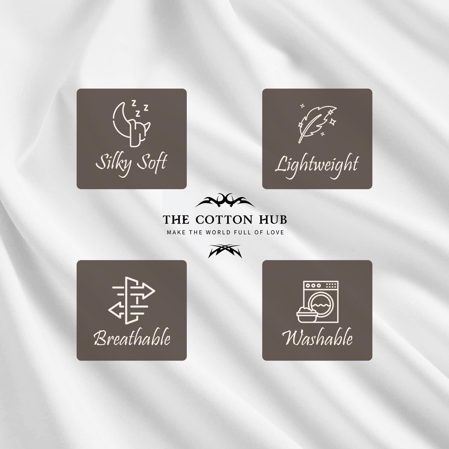 The Cotton Hub Split-King Size 5-Piece Sheet Set 600 Thread Count Peruvian Pima Cotton Bed Sheets fits up to 22-26 inch Deep Pocket (Solid, White)