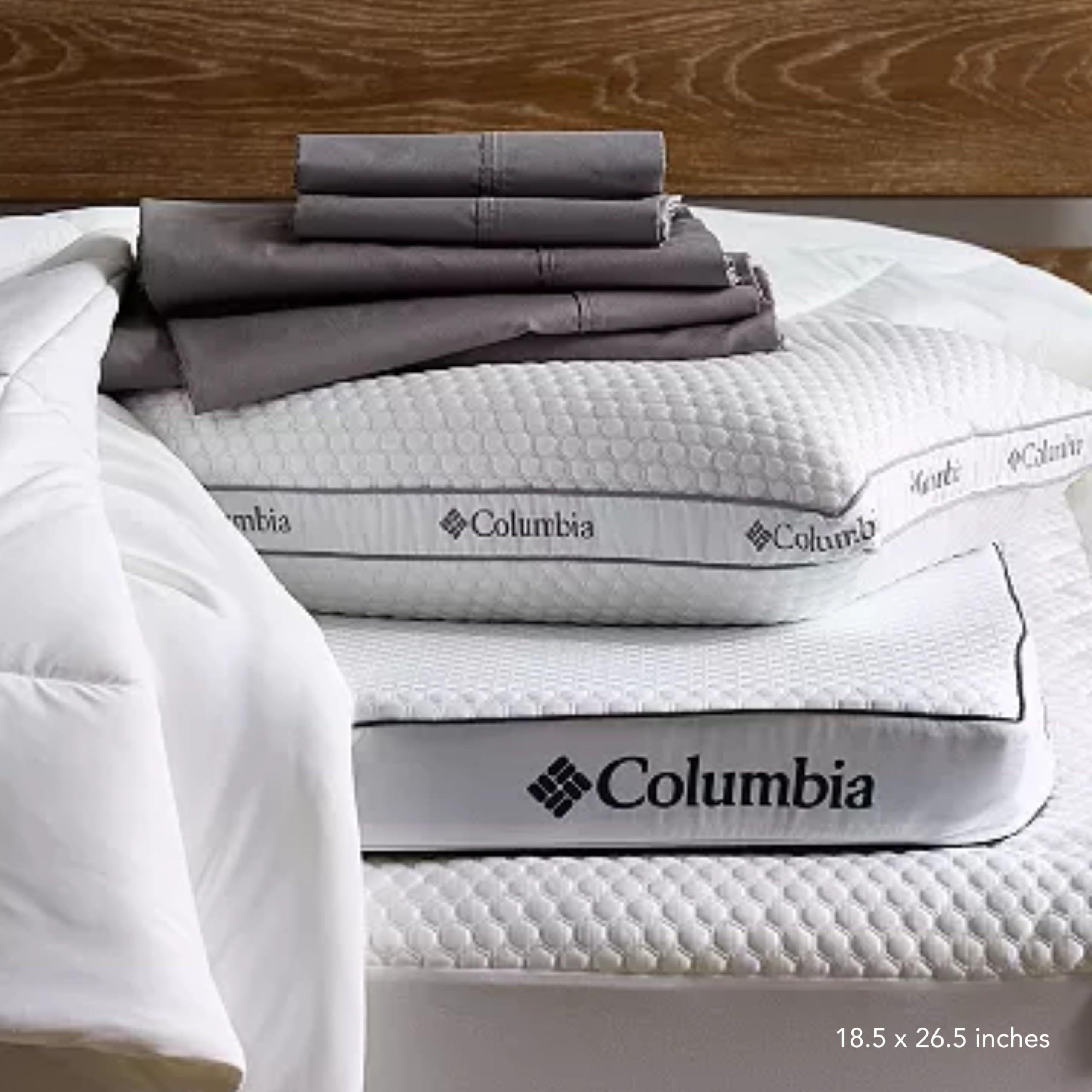 Columbia Columbia Comfort Ice Fiber Side Sleeper Down Alternative Bed Pillow with Polyester Fiberfill, Supportive and Cozy Instant Cooling Double Sided Breathable Cover, White, Standard/Queen Pack of 1