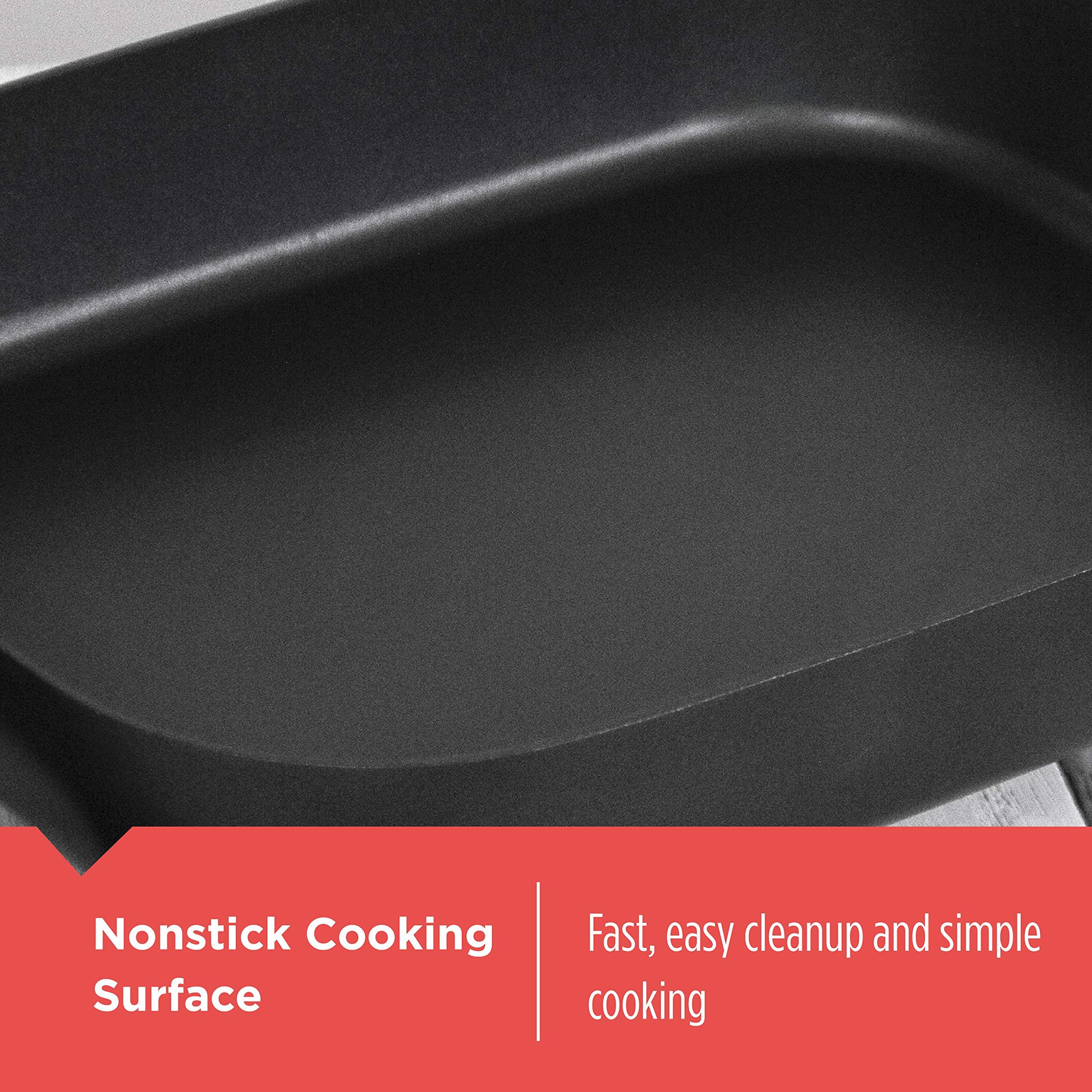 BLACK+DECKER BLACK+DECKER Electric Skillet, Variable Temperature Control, Nonstick Cooking Surface, Dishwasher Safe, Tempered Glass Lid, 12\"x15\"