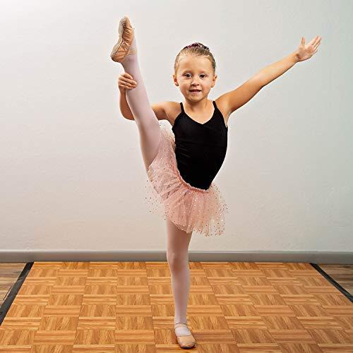 IncStores IncStores 3/8\" Thick Snap Together Dance Flooring Tiles | 12x12 Printed Vinyl Dance Floor Tiles for Practice & Performance | Oak | 1 Tile Pack