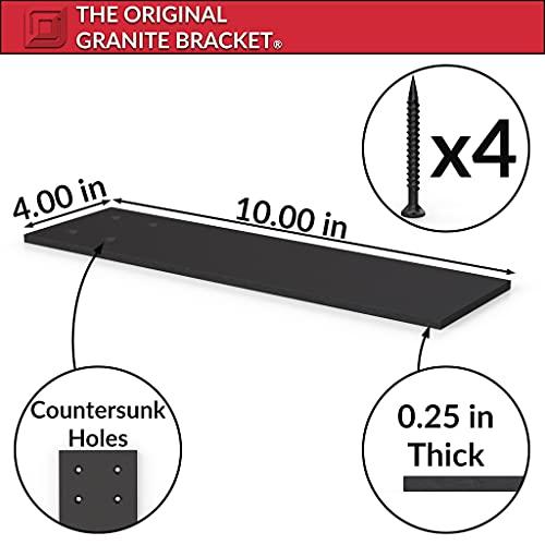 The Original Granite Bracket Countertop Support Bracket Heavy Duty 4\"w X 10\" L Black