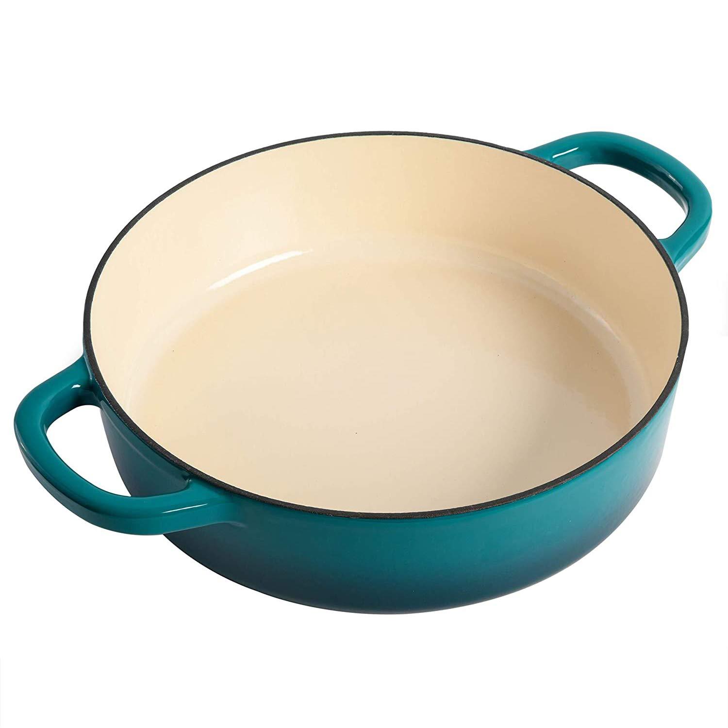 Crock-Pot Crock-Pot Crock Pot Artisan Enameled Cast Iron Braiser W/Lid, 5 Quart, Teal Ombre