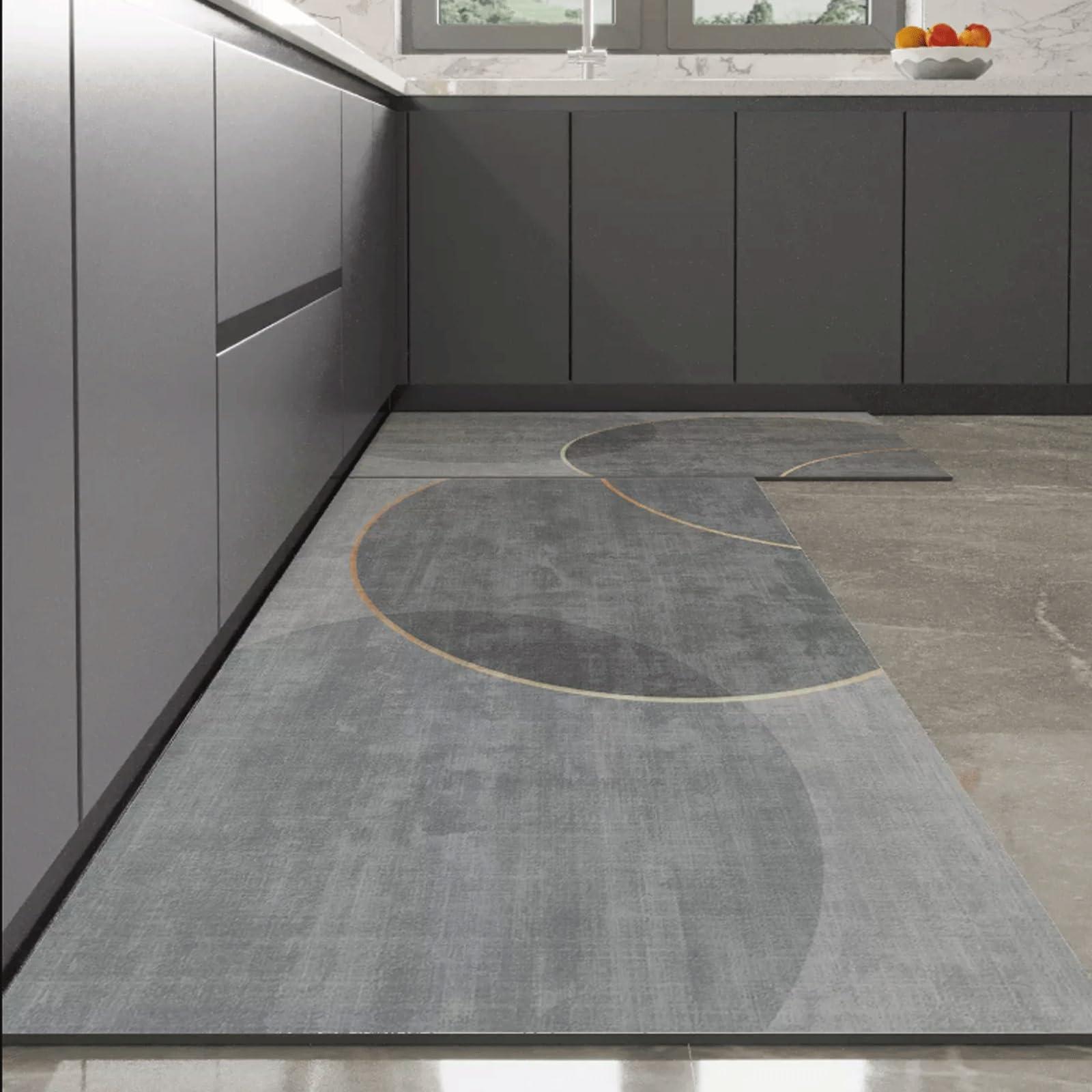 NESLAY Kitchen Mats for Floor Sink Mats Comfort Cushion Mat Absorbent Resist Dirt, Kitchen Rugs Sets of 2 Washable, Kitchen Mat Standing Desk Mat Cushioned Anti Fatigue for Kitchen, Floor, Office, Laundry (