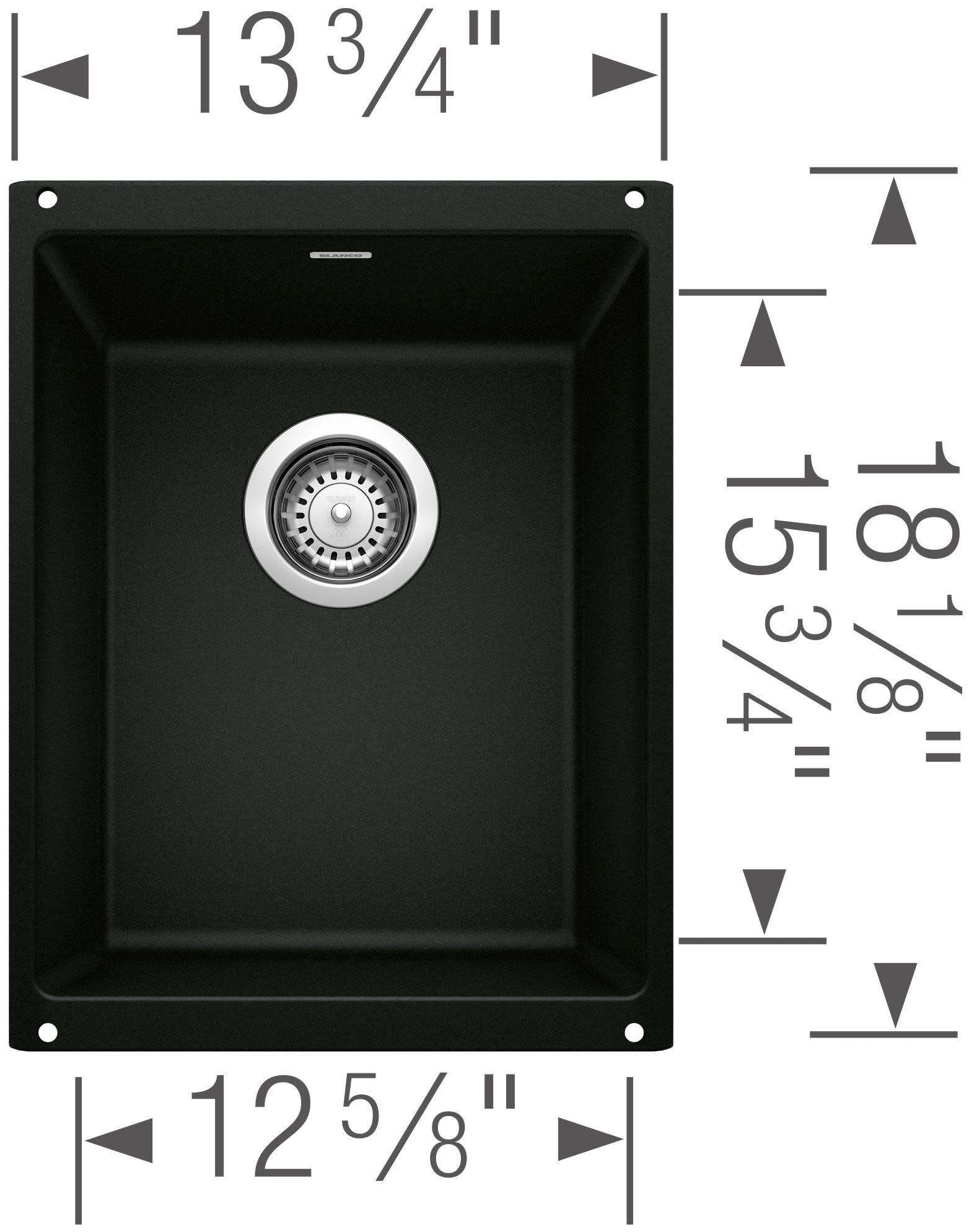 BLANCO BLANCO 517676 PRECIS SILGRANIT Medium Undermount Kitchen Sink, Truffle