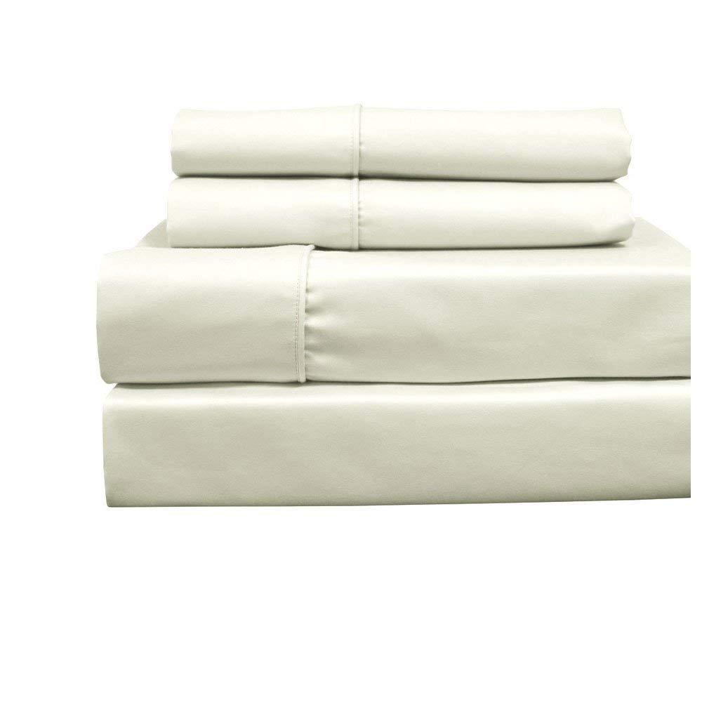 Royal Hotel Bedding Royal Hotel Bedding 650-Thread-Count Bed Sheets - Wrinkle Free Sheets - Deep Pocket, Cotton Blend, Sateen Sheets, Hypoallergenic, 4 Piece - Top Split-King : Adjustable King Size - Ivory