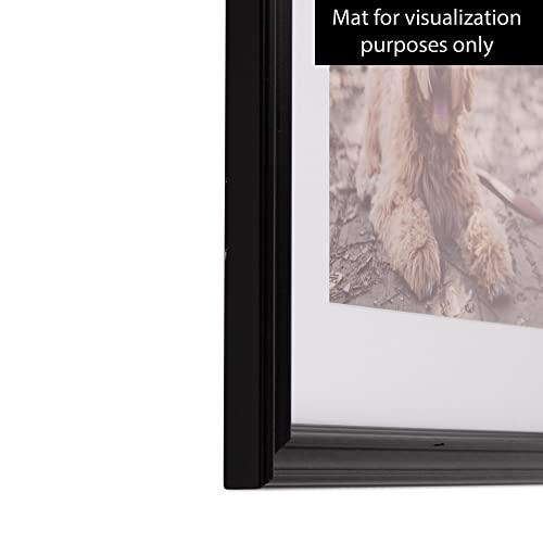 ArtToFrames ArtToFrames 8x9 Inch Black Picture Frame, This 1.00 Inch Custom Wood Poster Frame is Black - Comes with Foam Backing 3/16 inch and Regular Glass (FBPL0066-60823-YBLK-8x9)