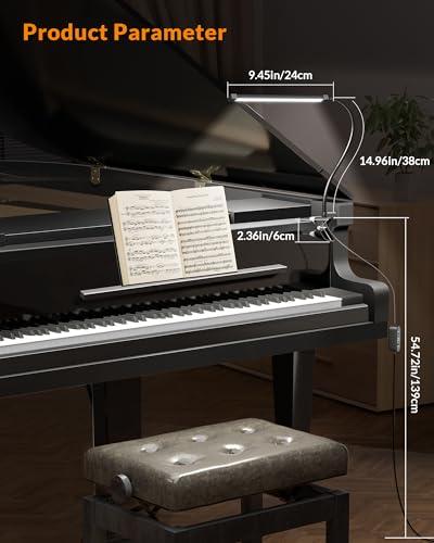 LEPOWER LEPOWER Led Clip on Light/Reading Light, 5W Book Light for Reading in Bed with Gooseneck, Adjustable Color Temperature Clip Light, Ideal for as Reading Light and Piano Light, Metal, Black