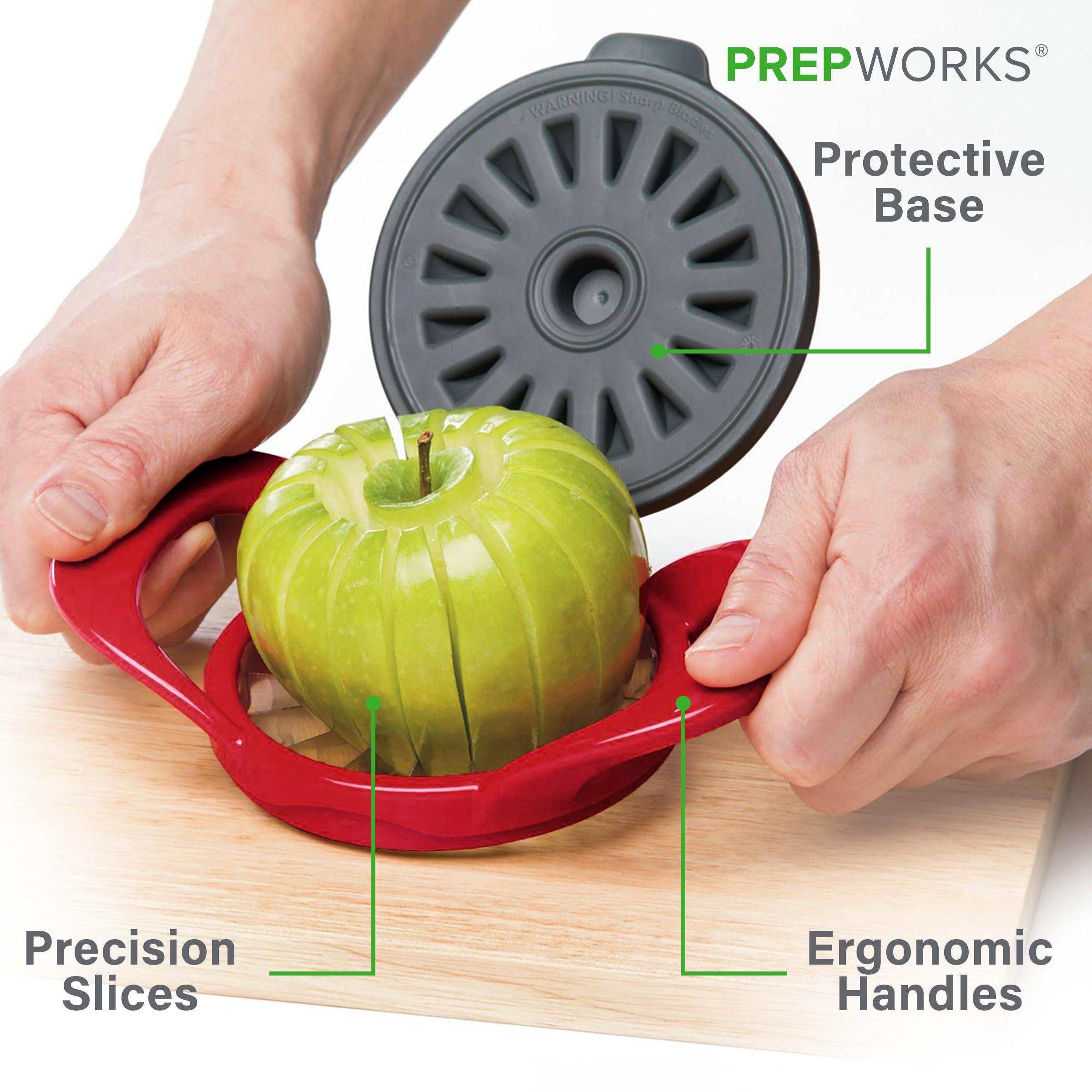Progressive International PrepWorks by Progressive Dishwasher Safe 16-Slice Thin Apple Slicer and Corer with Attached Safety Cover