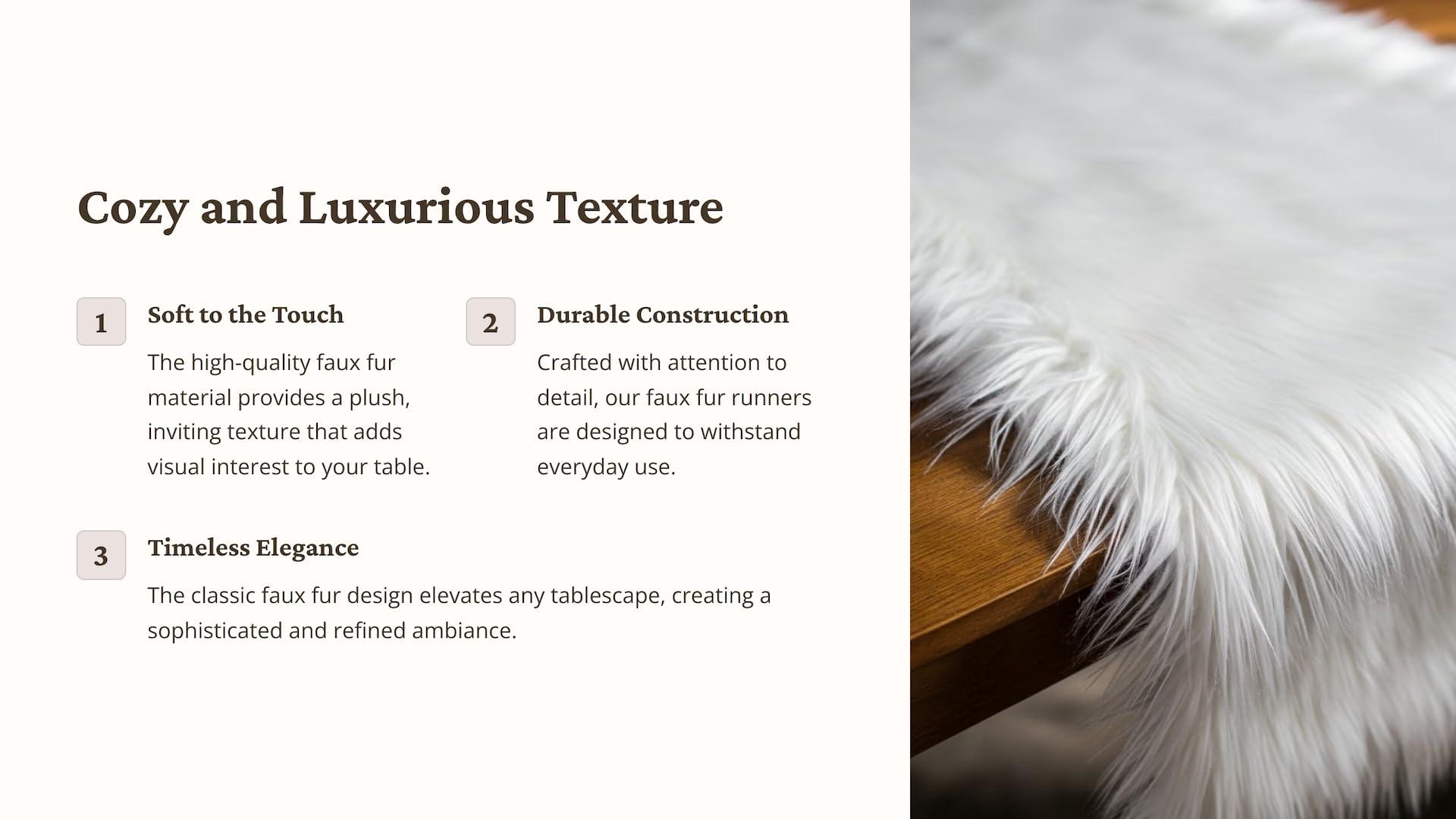 FabricLA Red Table Runner | Faux Fur Table Runners | 12 X 60-Inch Long Fluffy Snow Christmas & Holiday Dcor | Dining Table Runner Design by FabricLA