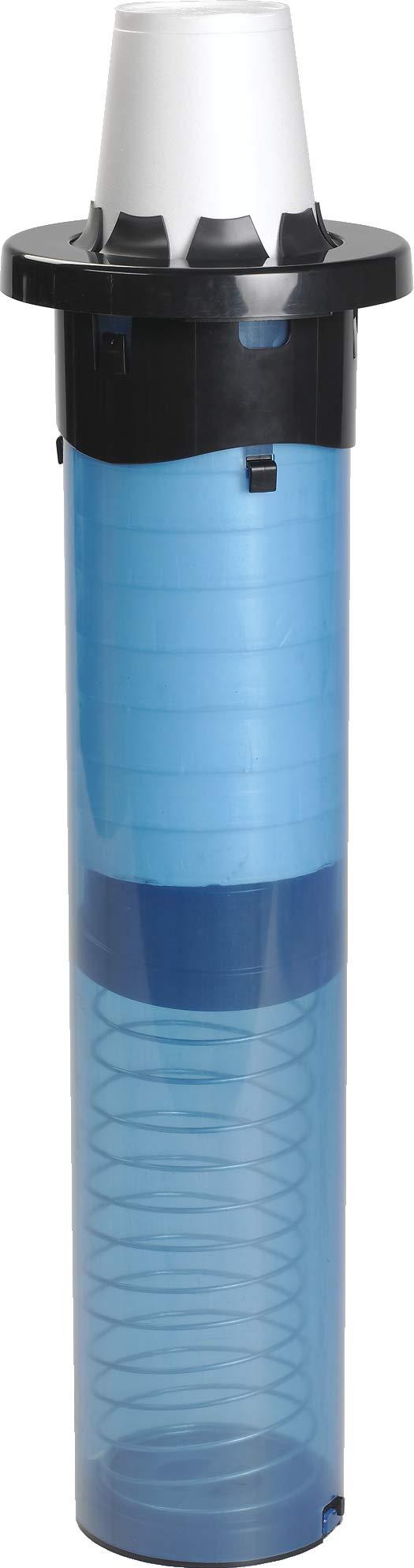 San Jamar San Jamar Euro Sentry In-Counter Cup Dispenser 4-24 Oz Cups with Adjustable Lever for Restaurants, Dining Halls, and Fast Food, Plastic, 23.5 Inches, Blue
