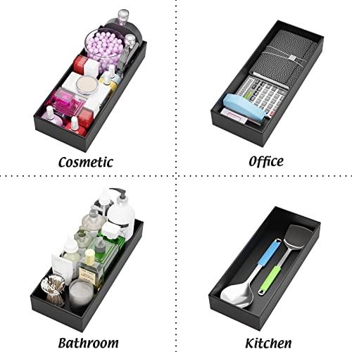 Bambloom Black Bamboo Drawer Organizer - Silverware&Utensil Holder Organizer for Kitchen Drawers, Multi-Use Drawer Dividers Boxes for Bathroom CounterCabinet, Garage, Office Desk, Makeup, Jewelry (15\"6\"2.5\")