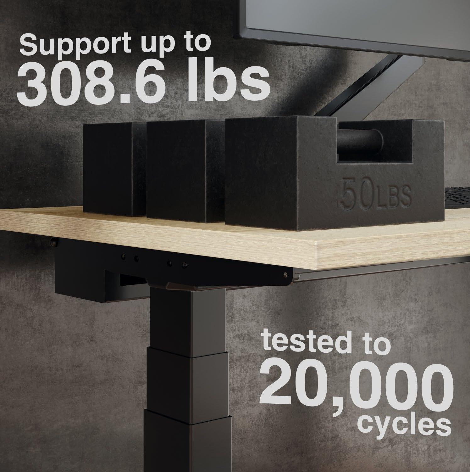 Desky Desky Dual Mini Sit Stand Desk - 32x20'' Electric, Small Standing Desk - Dual Motor, 3 Stage Small Adjustable Desk with 4 Presets - Standup Desk for Home Office - Whole-Piece Top in Black