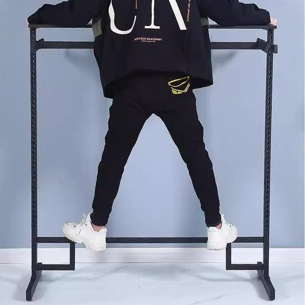 Etlegor Modern Clothing Store Garment Rack, Floor-Standing Clothing Display Stands Double Sided Metal Storage Shelves Retail Display Rack Adjustable Lifting Hanging Clothes Racks ( Color : White , Size : 120x