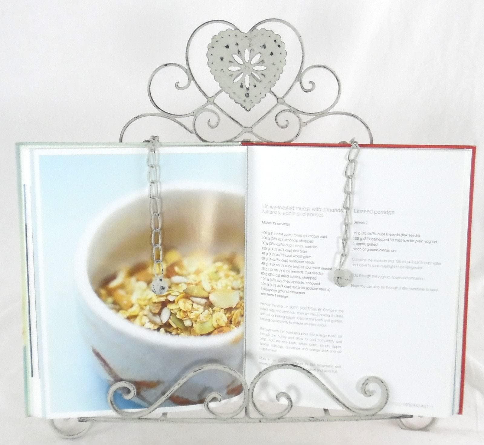 marymarygardens Grey Heart Cookery Book Holder