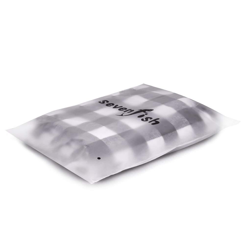 SevenFish SevenFish 48 inch Buffalo Plaid Christmas Tree Skirt Black and White Buffalo Check Tree Skirt with Pom Pom for Christmas Decorations