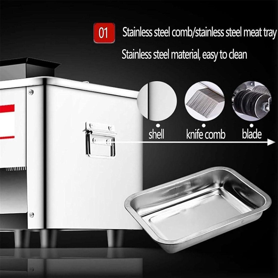 NYMFEA 850W Meat Cutter Slicer Cutting Machine Cube Shredded Meat 130KG/H Commercial Electric Lamb Slicer Bread Ham Commercial Meat Slicer, for Family and Commercial Use,7MM