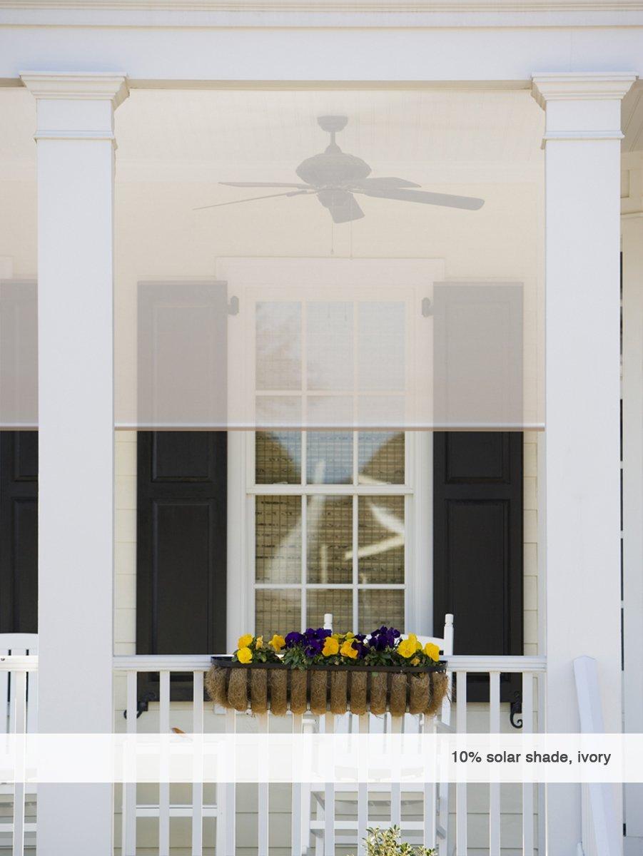 Windowsandgarden Custom Solar Shades 10 Percent Openness 92w x 54H, Ivory