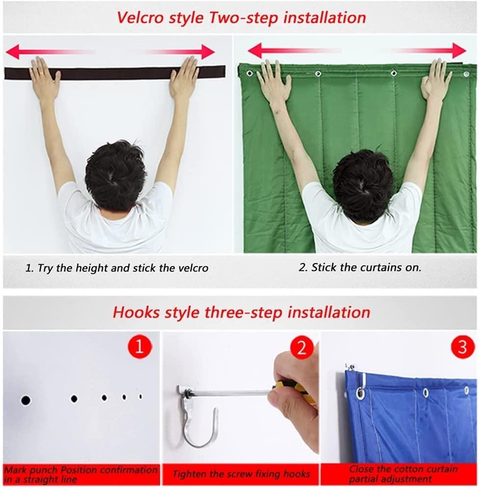 VIYZX VIYZX Sound Proof Curtains for Doorway, Winter Thicken PU Soundproof Blanket - Partition Insulation Thermal Curtain - Home Bedroom Windproof Cloth Waterproof