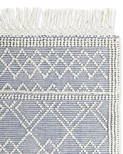 Natural Weave Natural Weave Handwoven Modern Wool Area Rugs, Color : Ivory/Blue (8' x 10')