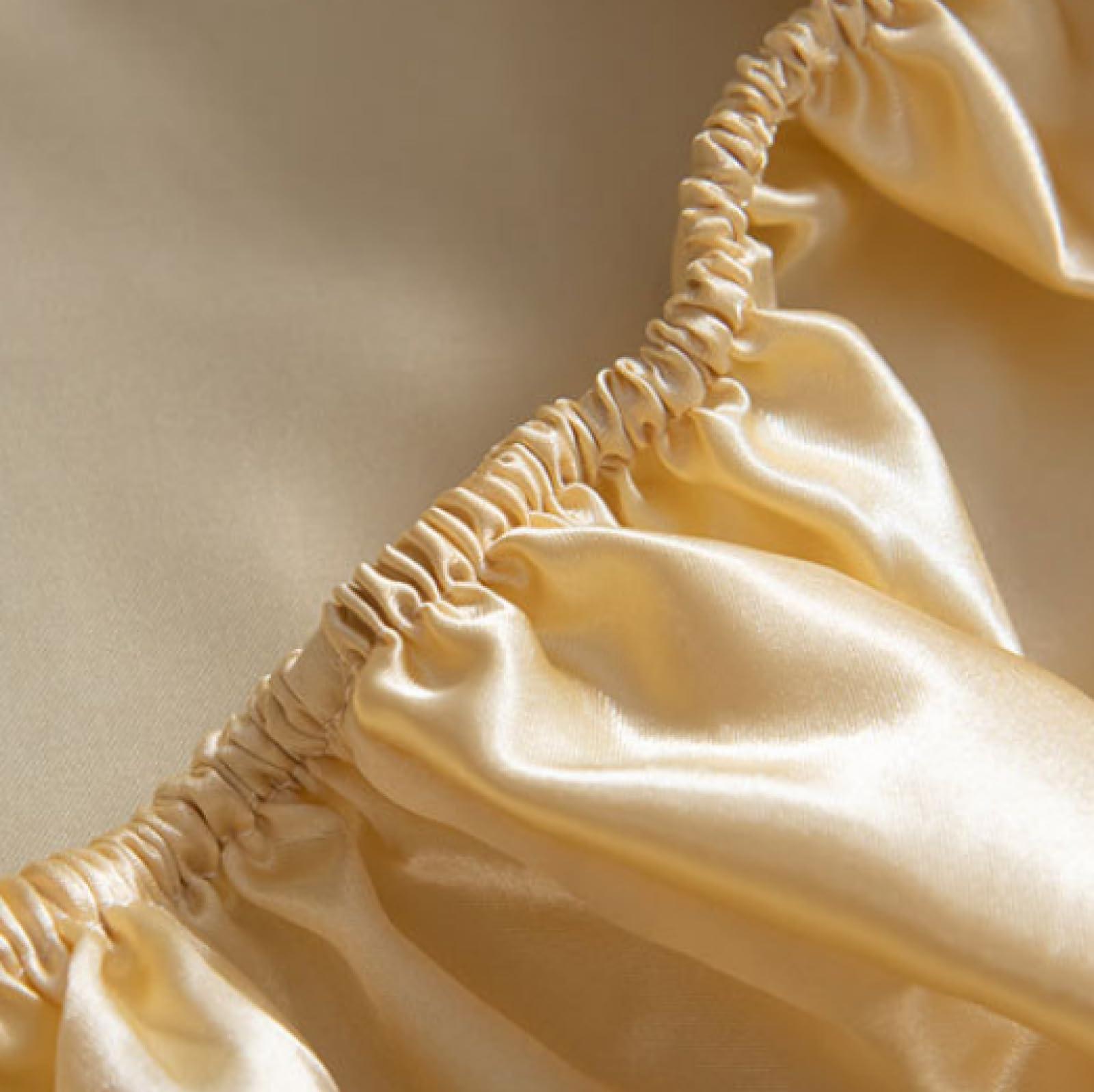 FCLDESHOP Fitted Mattress Protector Top,Solid Color Ice Silk Anti-Slip Fitted Sheet,Comfortable Polyester Bed Sheet for Double Bed Pillowcase,Pink,200cmx220cm (3pcs)