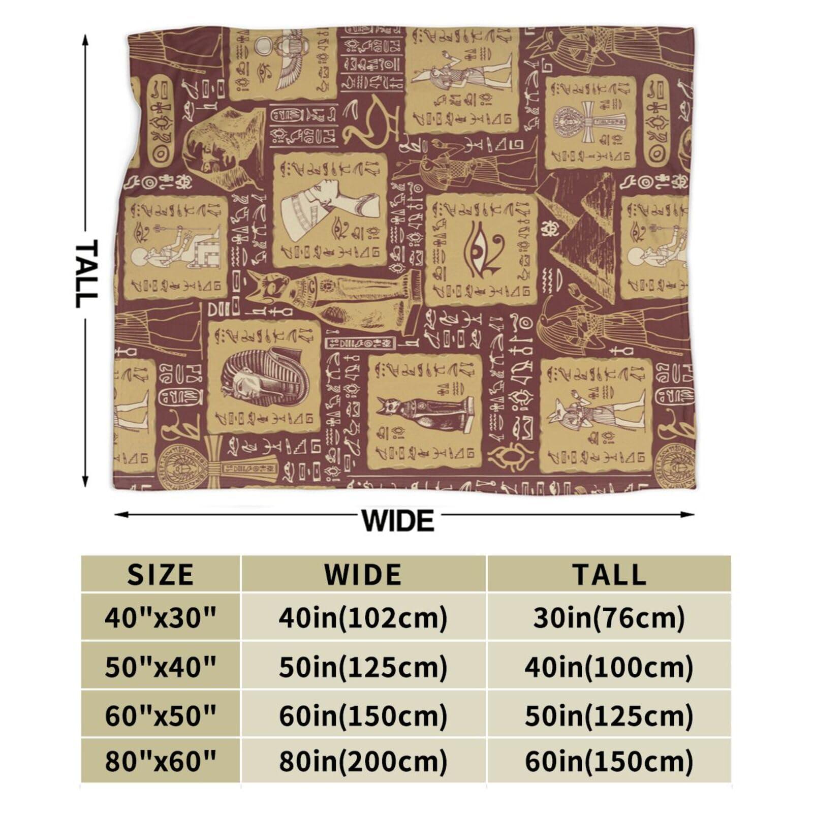 HDAODNM Ancient Egypt Throw Blanket Egyptian Blankets for Couch Bed Sofa and Home Decor Hieroglyphs Blankets Egypt Throw Blankets 80\"X60\"