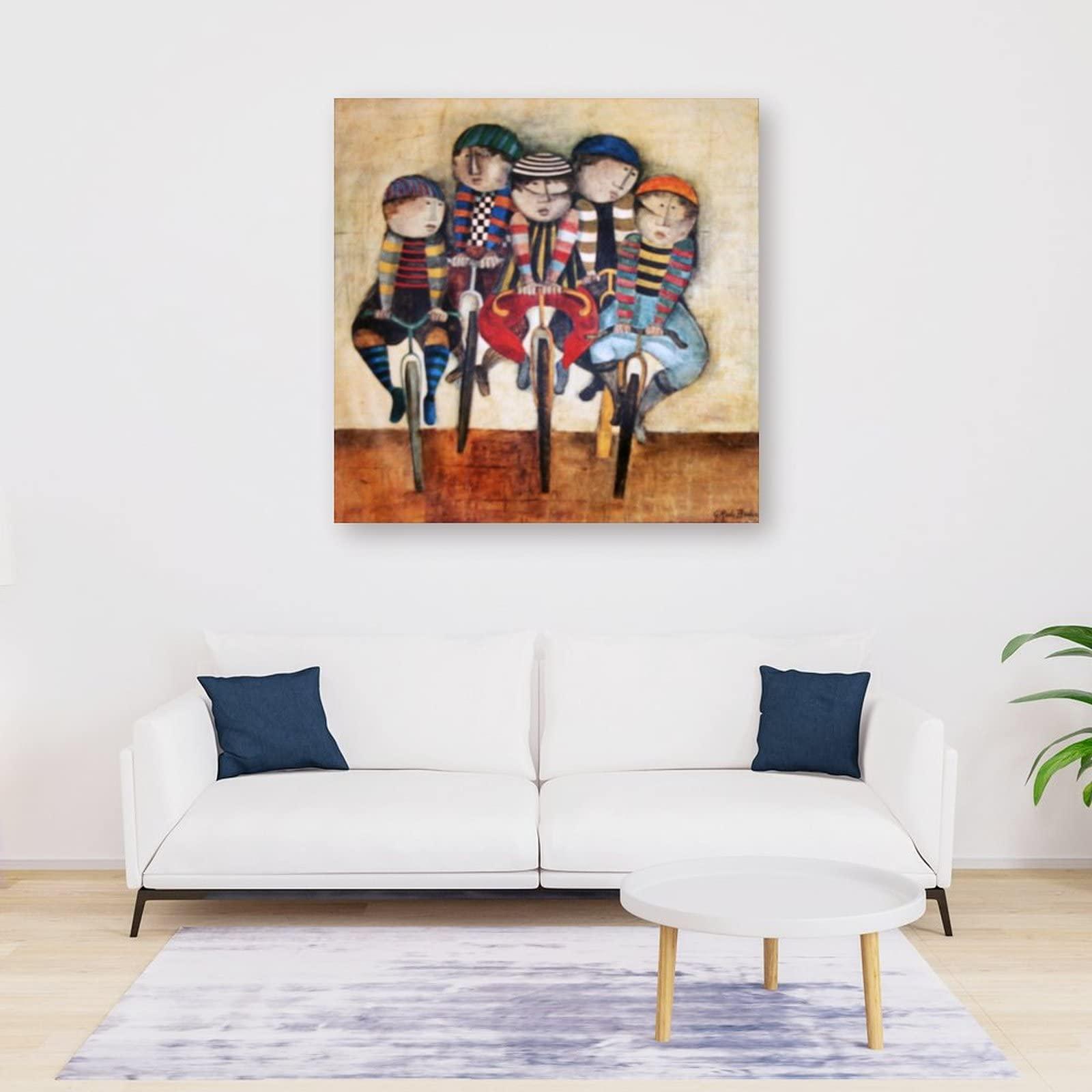 QINGYUAN Graciela Rodo Boulanger Poster Tour De France Children's Style Art Poster Canvas Painting Decor Wall Print Photo Gifts Home Modern Decorative Posters Framed/Unframed 28x28inch(70x70cm)